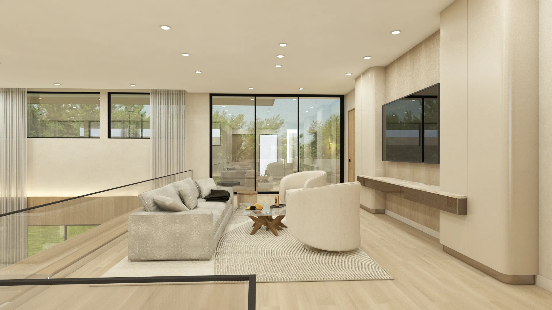 Detail view of custom cabinetry and hardware at Quevedo Residence, Miami