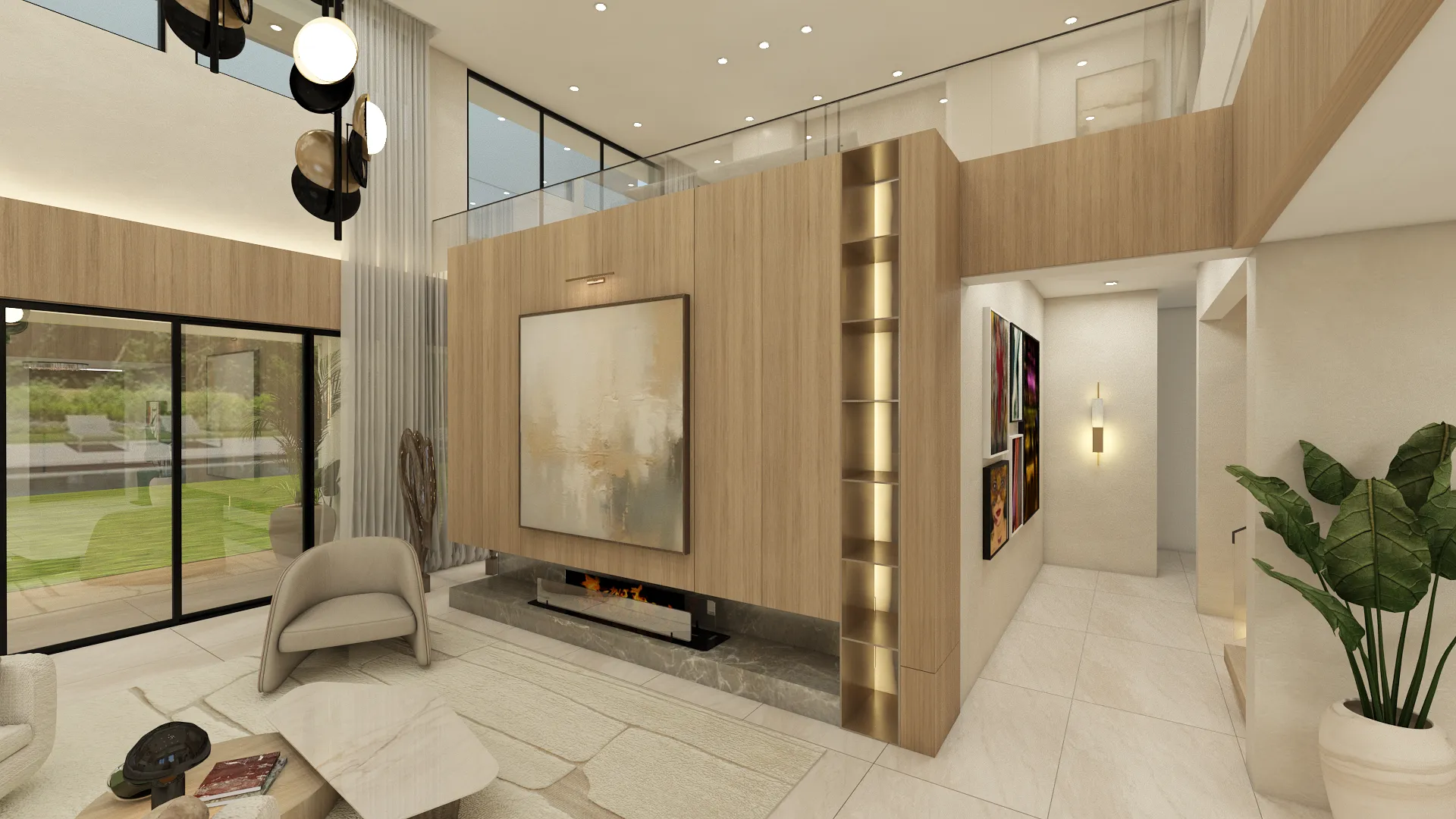 Custom millwork detail at Quevedo Residence, Miami