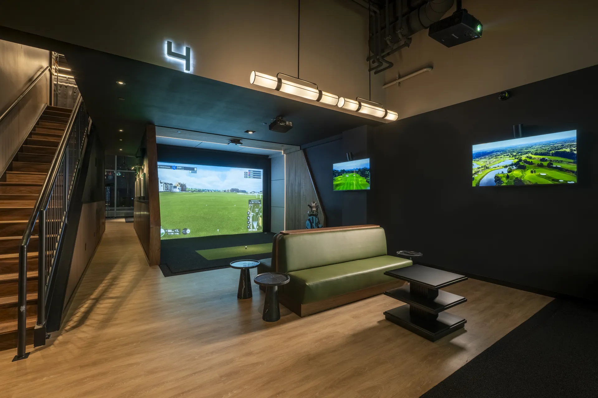 The Tips Golf lounge interior designed by Hybrid Creative, Brickell, Miami